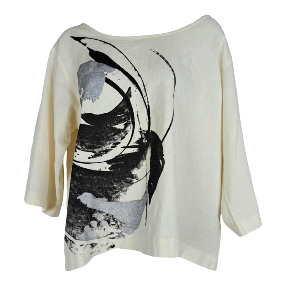 Luukaa Linen blend T shirt Off white